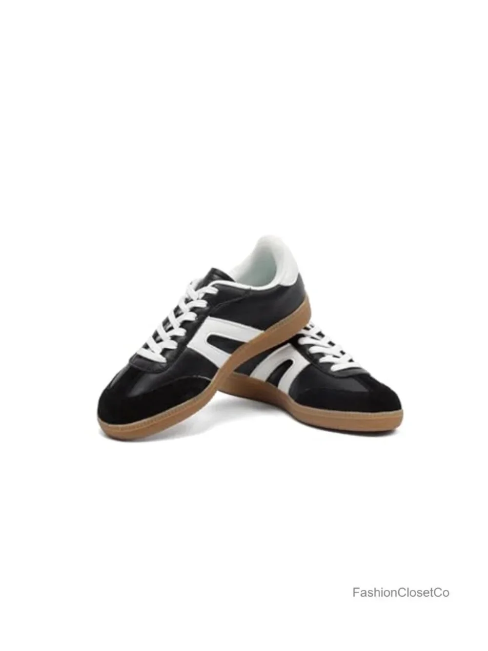 Lace Detail Retro Walking Shoes - Gum Sole Casual Tennis - Anti Slip Trainers